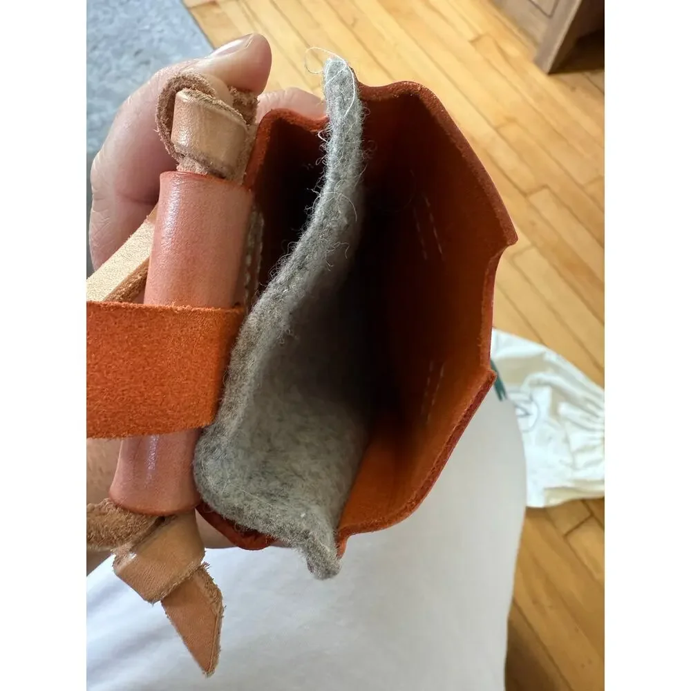 Audrey Modern Ace phone case purse leather felt wool USA handmade boho‎